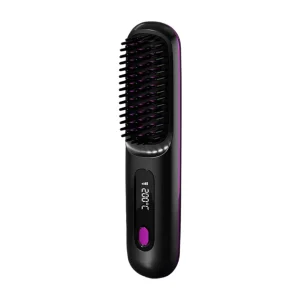 Cordless Portable Hair Straightener Brush